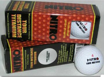 Nitro Tour Distance Titanium golf balls 15 pack for the average male golfer