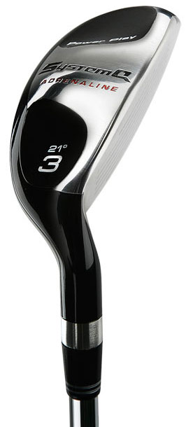 iron like hybrid clubs, power play system q adrenaline, # 1 to 9, PW, SW, light weight steel shafts,