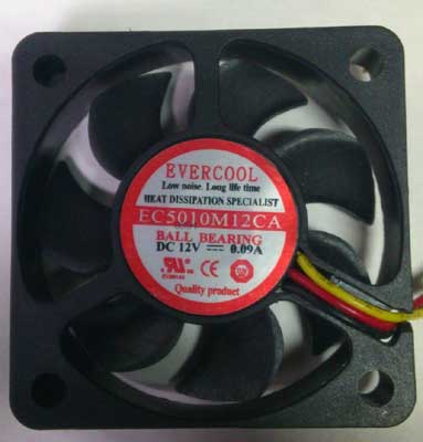 Evercool EC5010M12CA 50mm case fan with 3 pin power connector