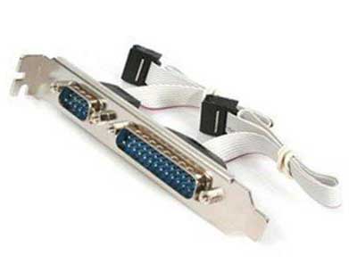 Dual Serial Port Bracket Adapter,9 Pin and 25 pin male Serial Ports on a bracket with 2 x 9 Pin header Connectors,