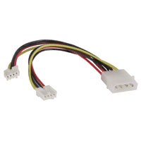 power splitter, y cable,one 4 pin molex to 2 x 4 pin 3.5" connectors,