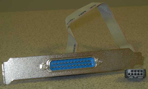 DB25 male port on a metal bracket,25 pin serial port,bracket,