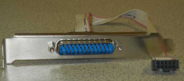 DB25 male port on a metal bracket,25 pin serial port,bracket,
