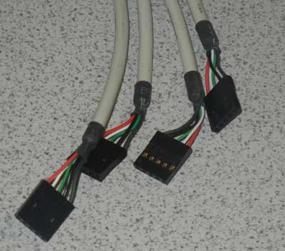 4 Port USB Adapter on extension bracket, 4 x 5  pin headers,