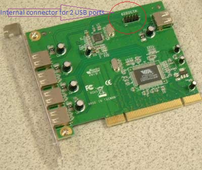 PCI Card with header for 2 internal USB ports, 7 port pci usb card,