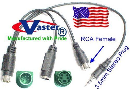 8 Pin S-Video Male to 4 Pin S-Video Female, RCA & 3.5mm Adapter