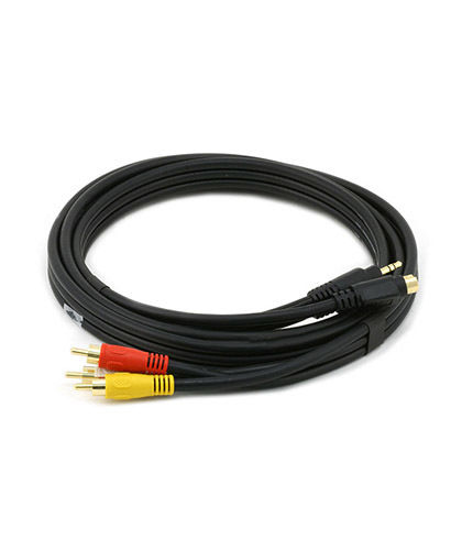 S-Video / 3.5mm Audio to 3 RCA Composite Audio Video Cable 22AWG