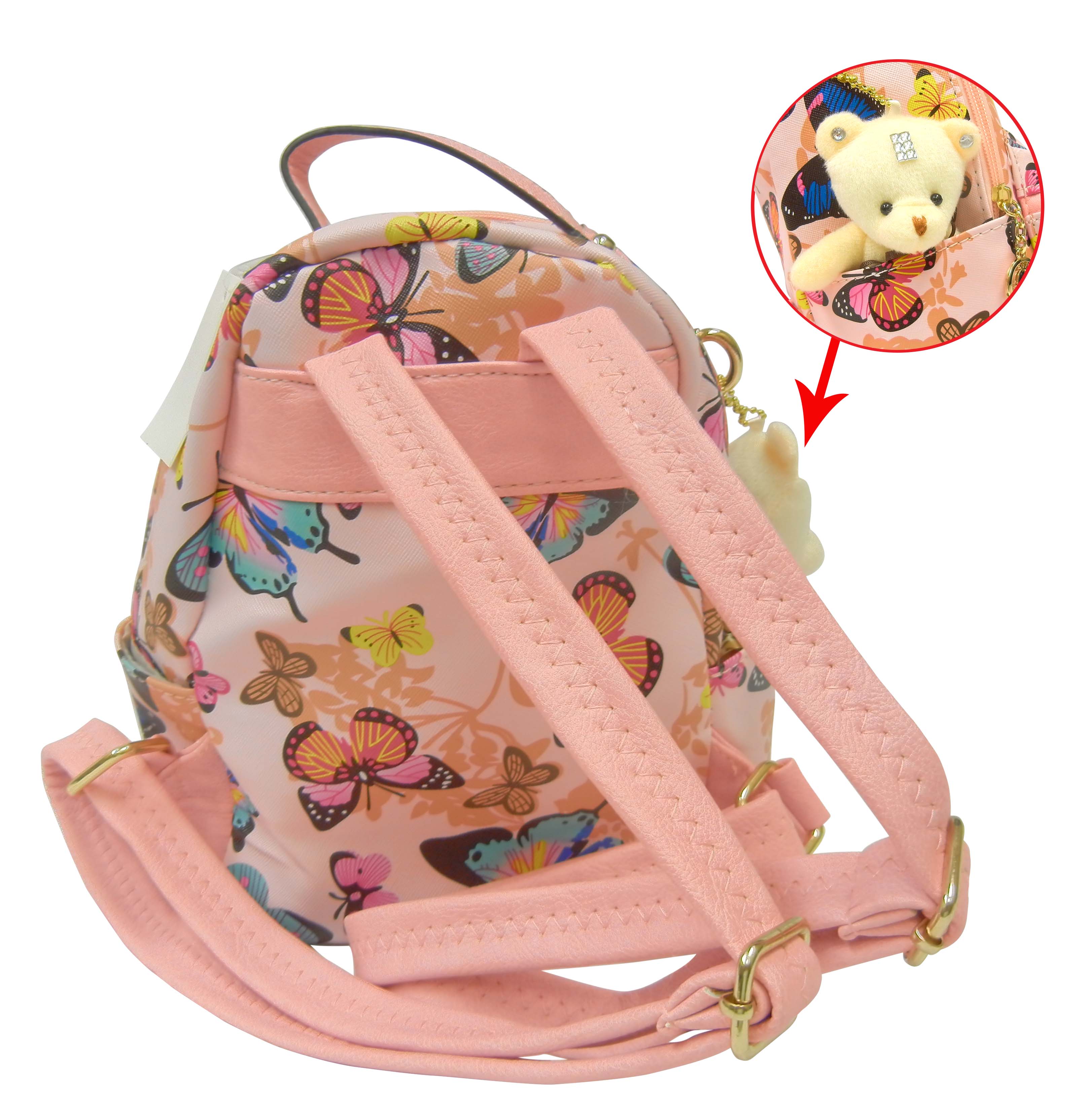 backpack for little girls, pink, butterflies, bright, colorful, bunny, rabbit,