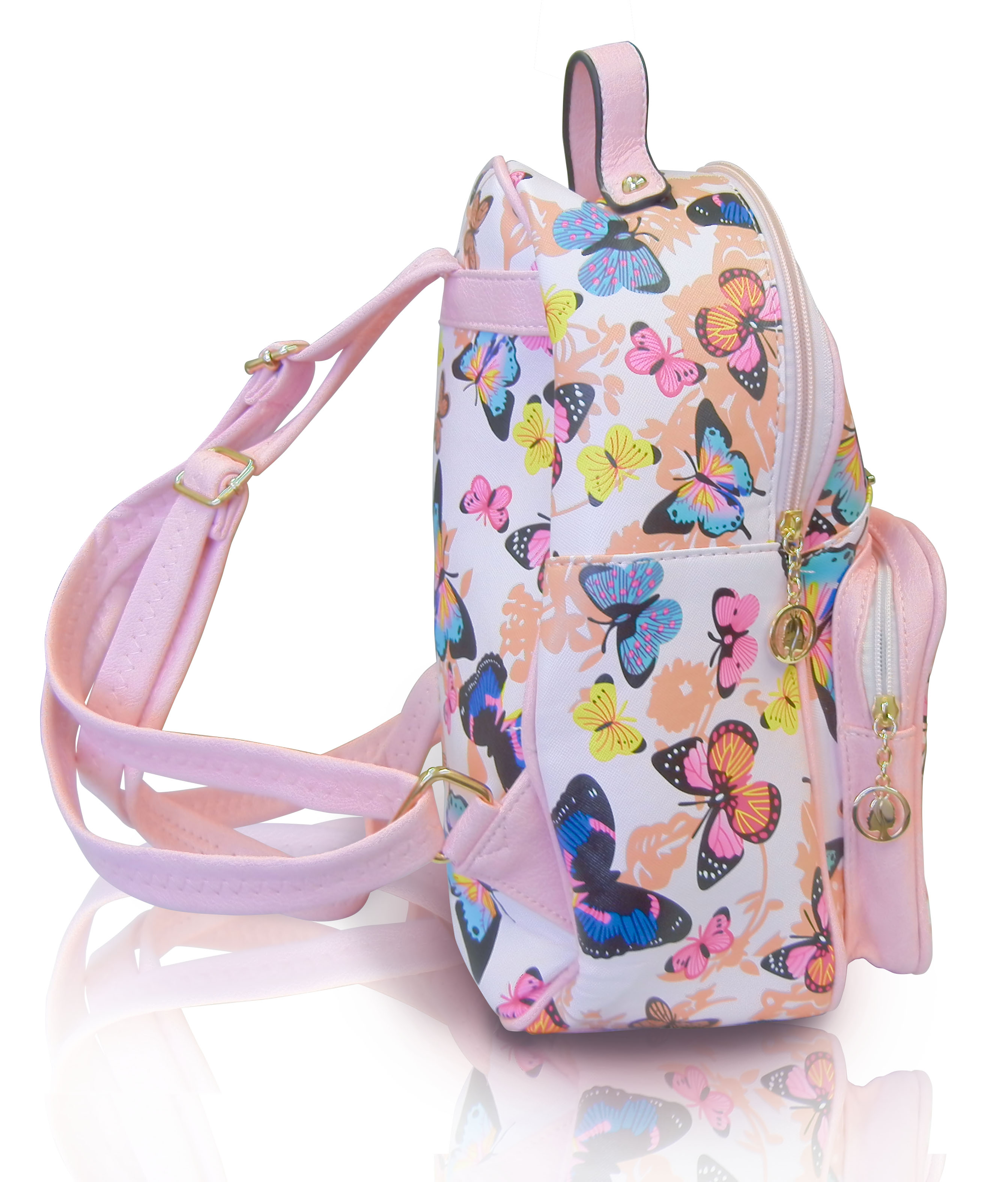 backpack for girls, pink, butterflies, bright, colorful, 