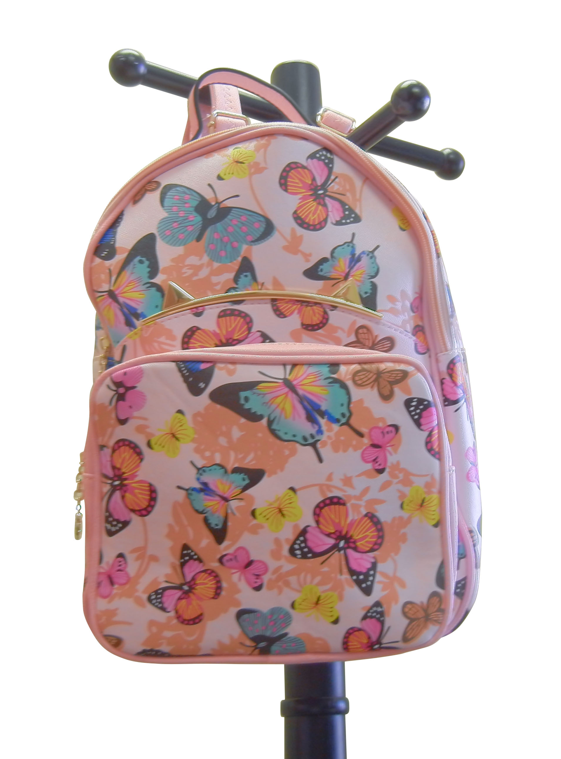 backpack for girls, pink, butterflies, bright, colorful,