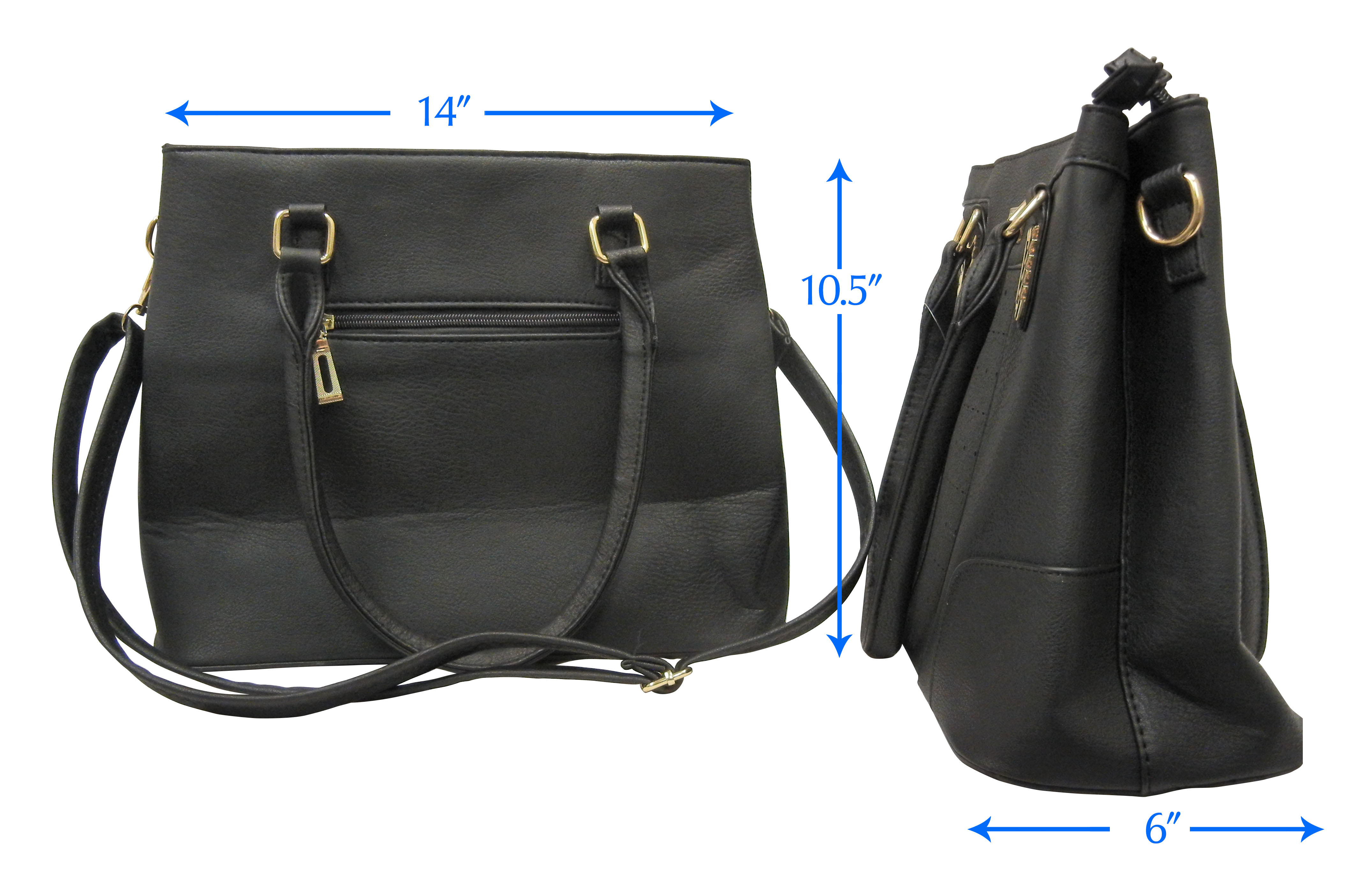 Black Ladies Handbag with removable straps