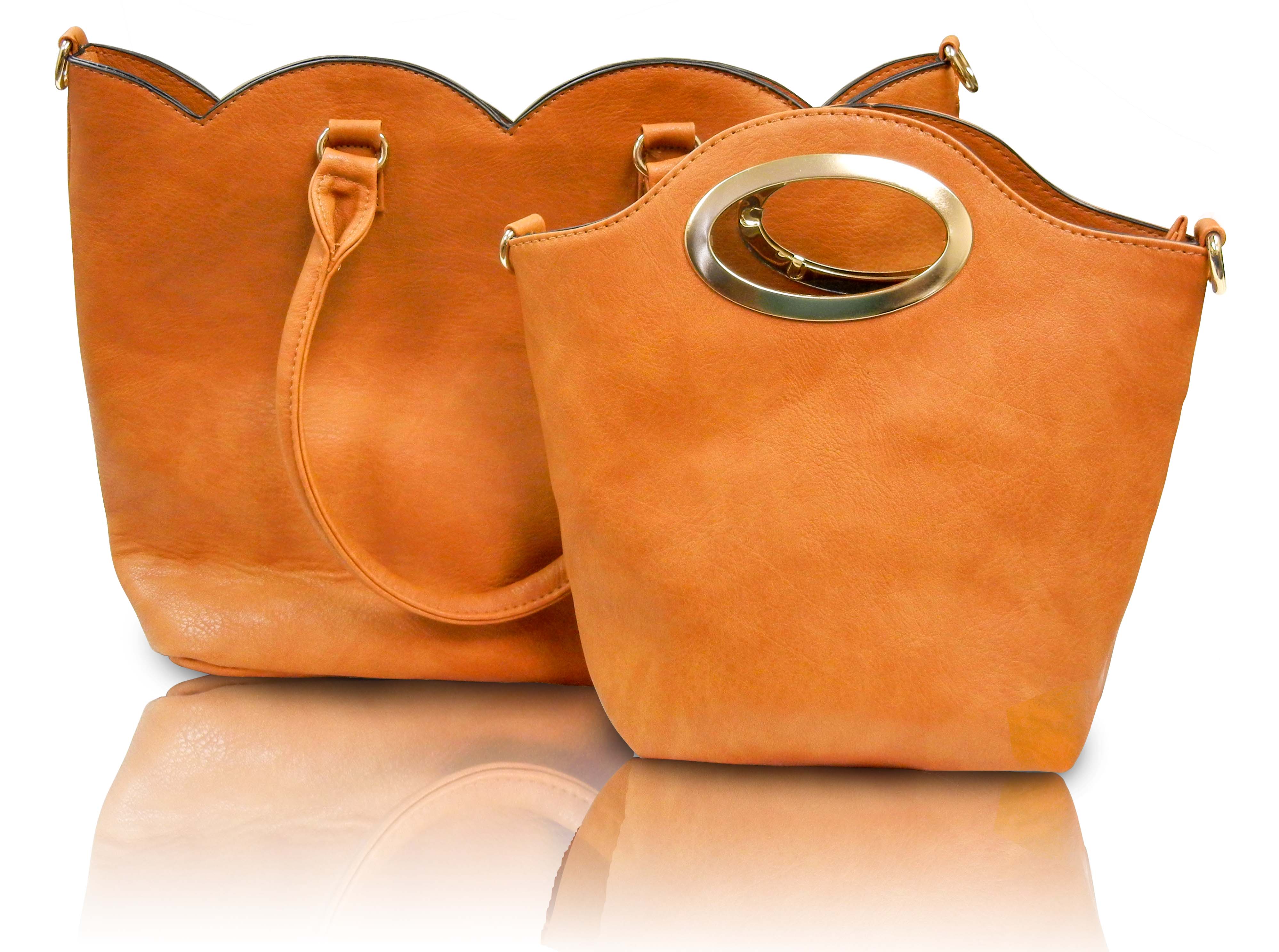 Large Ladies Handbag with removable straps,Tan, Camel color,