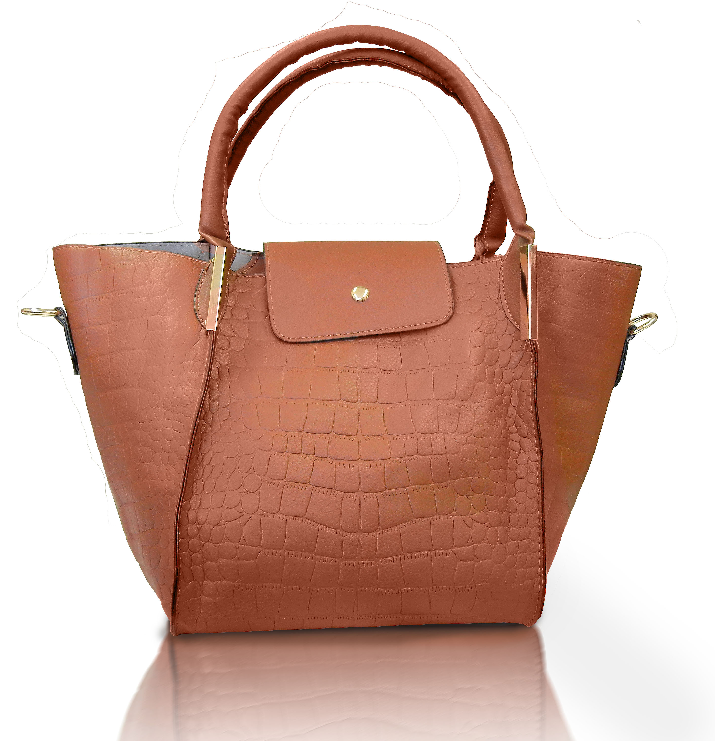Coffee / Tan color Ladies Handbag with removable straps, satchel bag,with small companion bag,wallet,