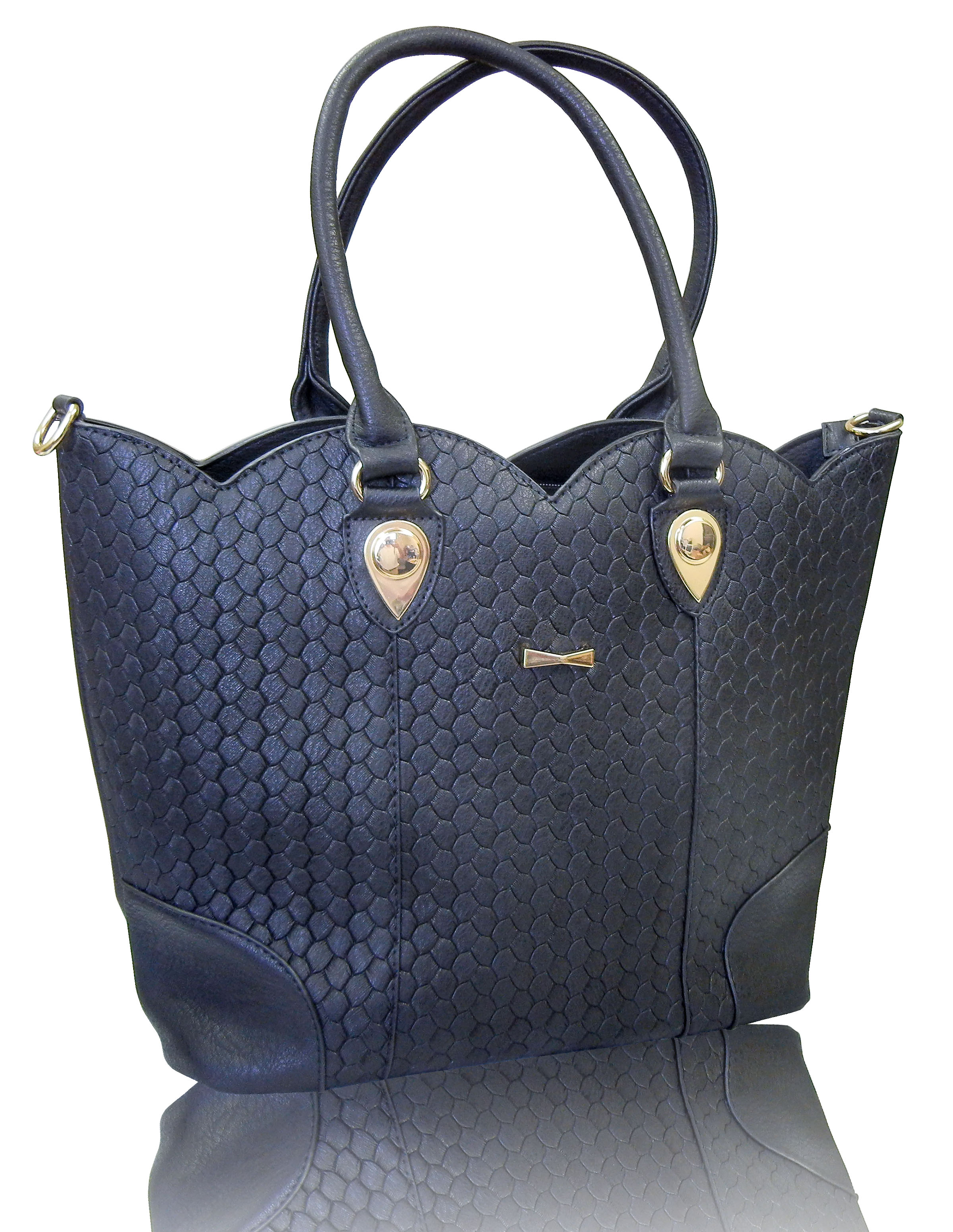 Black color large Handbag with removable straps, satchel bag,with small companion bag,