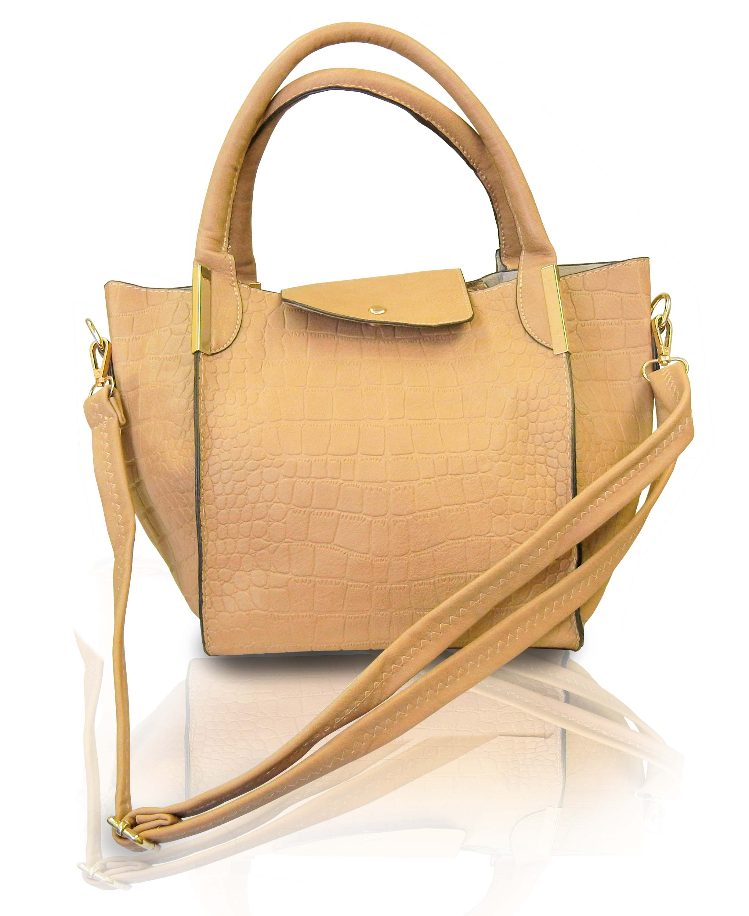 Brown Ladies Handbag with removable straps and smaller companion bag