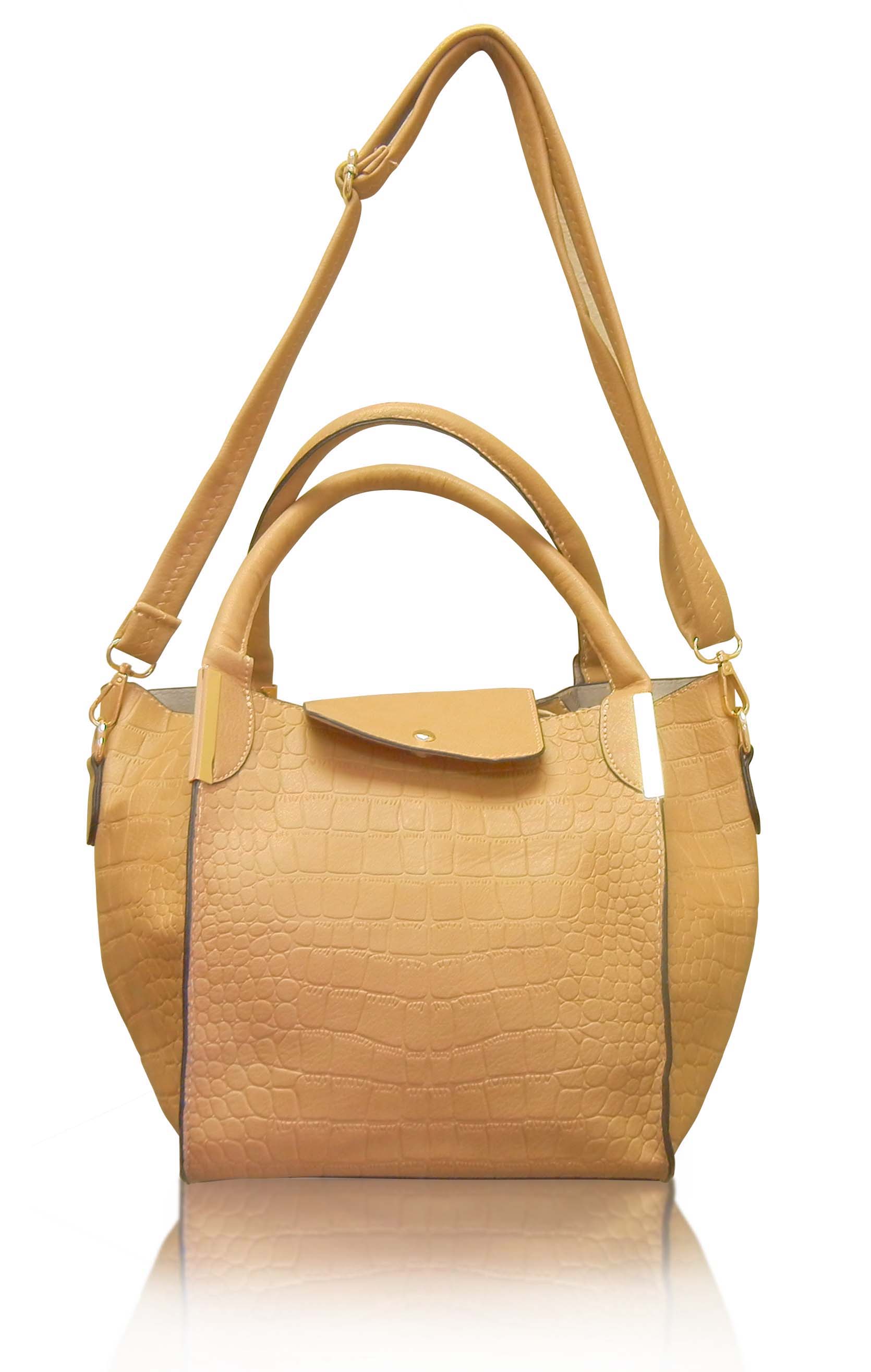 Brown Ladies Handbag with removable straps and smaller companion bag