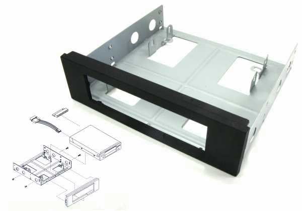 black floppy mounting kit, 3.5 inch mounting for 5.25 inch drive bay