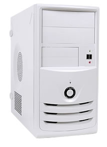 Mini Tower for MicroATX motherboards.  300 watt power supply, 2 front USB ports and standard audio ports.