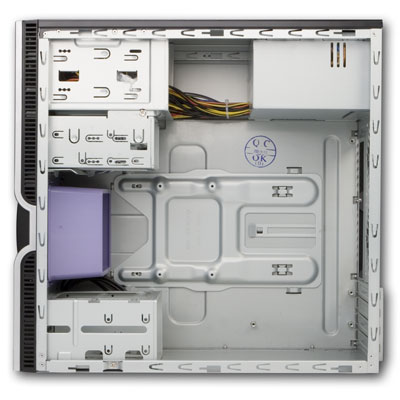 Inside view of the Antec BK640B MicroBTX Case/Chassis
