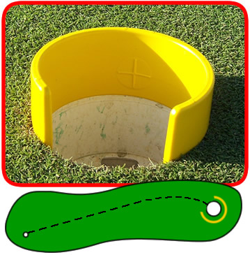 golf - Bullseye cup reducer - training aid for breaking puts