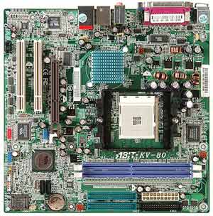 Abit KV-80 Motherboard Socket 754,Athlon 64/Sempron,VIA K8M800/VT8237 chipset,2 PCI,DDR,Onboard Audio,Lan,IDE,SATA,RAID,Micro ATX form factor.