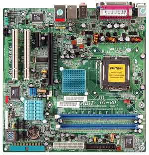 ABIT IG-80 Motherboard Socket 775,Pentium 4,Pentium 4 EE,Pentium XE,Celeron D,915G Chipset,2 PCI,4 PCI Express,DDR,Onboard Audio,Video,Lan,IDE,SATA,Micro ATX Form Factor