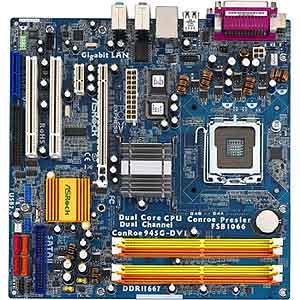 ASRock ConRoe945G-DVI Socket LGA775 Motherboard, Intel 945G Chipset
