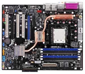 Asus 	
A8N32-SLI Socket 939 Motherboard AMD 64 Architecture with integrated Audio, LAN, USB, 2 PCI Express x46, 3 PCI, 1 PCI Express x4 NVIDIA nForce4 SLI X16 (NVIDIA nForce SPP 100 / NVIDIA nForce4 SLI), 4 DDR400/333/266 Un-Buffered ECC, SATA/RAID Support. 