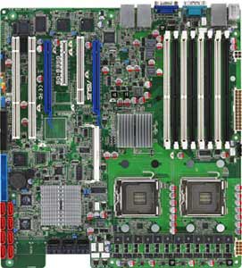 Asus DSEB-DG Motherboard, Supports Dual Intel ® Xeon processor: Quad-Core Intel ® Xeon ® 5300, Dual-Core Intel ® Xeon ® 5100 series in the Socket 771, FSB up to 1600, Intel ® 5400 chipset, 2 x PCIe x16, 1 x PCIe x8, 2 x PCIx 133/100 Mhz, 1 PCI 32 Bits, 1 SODIMM, DDR2, Quad LAN, USB, IDE, SATA2, RAID, Video, SSI EEB 3.6 Form Factor