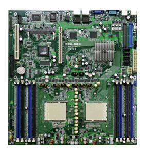 Asus K8N-DRE Opteron Processor Motherboard AMD Opteron with Integrated Video, LAN, USB, 1 PCI Express x1, 2 PCI, NVIDIA nForce 2200 Professional, 8 PC3200 ECC Registered, RAID/SATA Support.