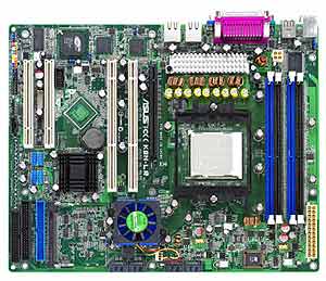 Asus K8N-LR Socket 939 Opteron Serverboard, Nvidia CK8-04 SLI Chipset, 4 Dual Channel DDR DIMMs