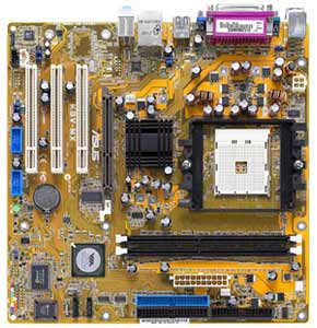 Asus K8V-MX Socket 754 AMD Athlon 64 Motherboard with Integrated Video, Audio, LAN, USB, 3 PCI, 1 AGP8X, VIA K8M800, 2 DDR400/333/266, SATA/RAID Support. 