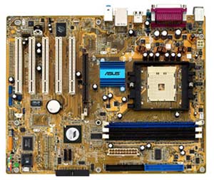 Asus K8V-X Socket 754 Motherboard AMD 64 with Integrated Audio, LAN, USB, 1 AGP8X, 5 PCI, VIA K8T800, 3 PC3200/PC2700/PC2100, RAID/SATA Support.