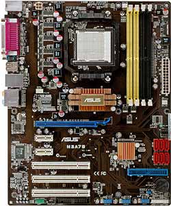 Asus M3A78 Motherboard Supports AMD Phenom&trade; FX / Phenom / Athlon&trade; 64X2 / Athlon&trade; 64 FX /  Sempron&trade; processor in the Socket AM2+, AMD 770/SB700 chipset, 1 x PCI Express x16, 1 x PCI-E x1, 2 x PCI 32-bit, DDR2,  LAN, USB, IDE, SATA2, RAID, Audio, SPDIF, ATX Form Factor