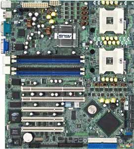 Asus NCCH-DR Motherboard, Supports Dual Intel ® Xeon processor in the Socket 604, Intel ® E7210 MCH chipset, 3 x 32-bit 33MHz PCI, 2 x 64bit/ 66MHz PCI-X, DDR, Dual LAN, USB, IDE, SATA, RAID, Video, CEB Form Factor