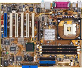 asus P4PE socket 478 motherboard,  Intel 82845PE chipset, on-board audio, raid, gigabit lan, firewire and usb 2.0