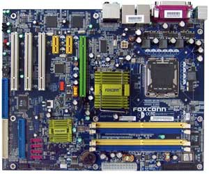 Foxconn 945P7AA-8EKRS2 Motherboard, Supports Intel ® Core2 Extreme, Core2 Duo,Pentium ® D, Pentium ® 4 and Celeron ® D processors in the LGA 775 package, Intel ® 945P chipset, 1 x PCIe x16, 2 x PCIe x1, 3 x 32-bit 33MHz PCI, DDR2, Dual LAN, USB, IDE, SATA2, RAID, Audio, SPDIF, Firewire, ATX Form Factor