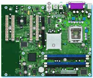 INTEL D915GEV Motherboard Socket 775,Pentium,Celeron D,915G Chipset,4 PCI,3 PCI Express,DDR,Onboard Audio,Video, Lan,IDE,SATA,ATX Form FActor