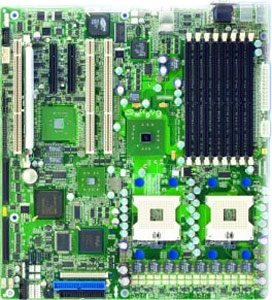 Intel SE7520AF2 Motherboard, Dual socket 604 800MT/s Intel ® Xeon processors, Intel ® E7520 chipset, 2 PCI-E, 2 PCI-X 133Mhz, 1 PCI-X 100 Mhz, DDR2, Dual LAN, USB, IDE, SATA, SCSI, RAID, Video, SSI  Form Factor 