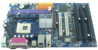 Pentium 4 socket 478 motherboard with 3 ISA slots, I845GV-3ISA. On-board audio, video and LAN