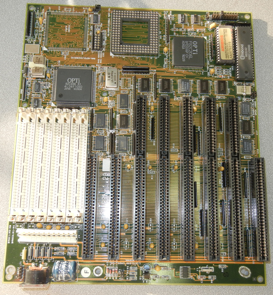 TMC PAT48PL 486 motherboard with 8 ISA slots. 