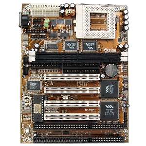 Tiga TG-MVP+ Socket 7 Baby AT motherboard with 2 ISA slots, specifications