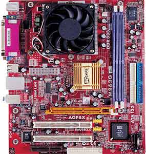 PC CHIPS M863G H30 W/ AMD Geode NX1750 Motherboard, AMD Geode NX processor on board, SiS 741GX chipset, 1 x AGPro, 2 x PCI,  1 x CNR, DDR DIMM,  LAN, USB, IDE, Video, Audio, Micro ATX Form Factor