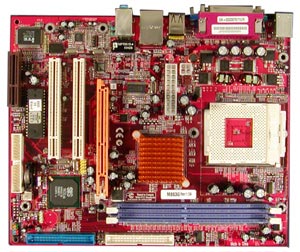 pc chips m863g version 1.5 socket 462, socket a motherboard with audio, video and lan. Supports AMD Sempron