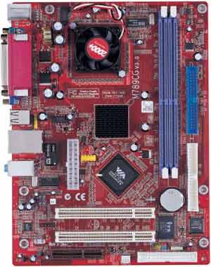 Onboard processor VIA C3 Samual 2, CLE266 chipset, 2 DDR, 2 PCI, 1 CNR, On-board Audio, Video, LAN, USB. 