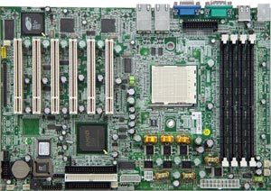 S2850 Tyan Tomcat, K8S (S2850G2NR) motherboard, Chipset AMD-8111 HyperTransport I/O Hub, AMD Opteron, DDR memory, Dual LAN, ATI RAGE Video, 6 PCI 33 Mhz, ATX Form Factor.