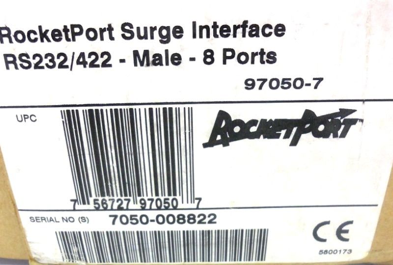 COMTROL ROCKETPORT SURGE INTERFACE 97050-7, RS232-422, MALE, 8 PORTS