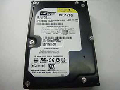 Western Digital WD1200JD-22HBBO internal hard drive, SATA, 120 GB memory
