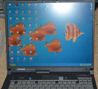 Windows 95 laptop with serial port and floppy drive, Compaq Armada E700,notebook,used laptop,