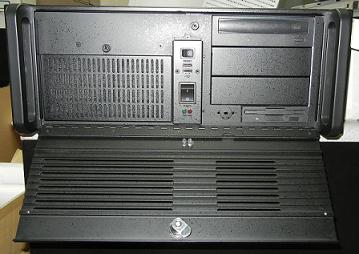 Pentium III 4U rackmount system with 10 ISA slots front open